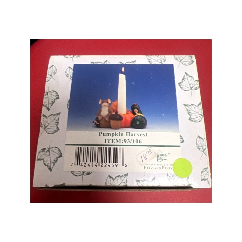 Charming Tails Fitz & Floyd‎ 'Pumpkin Harvest; 93/106 Candle Holder New In Box